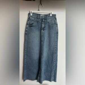 Free People Long Denim Skirt